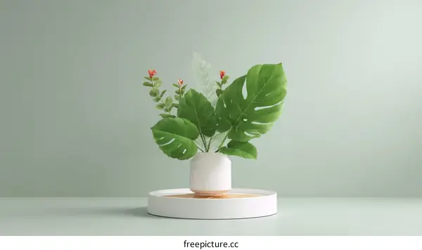 Modern Minimalist Still Life with Plants