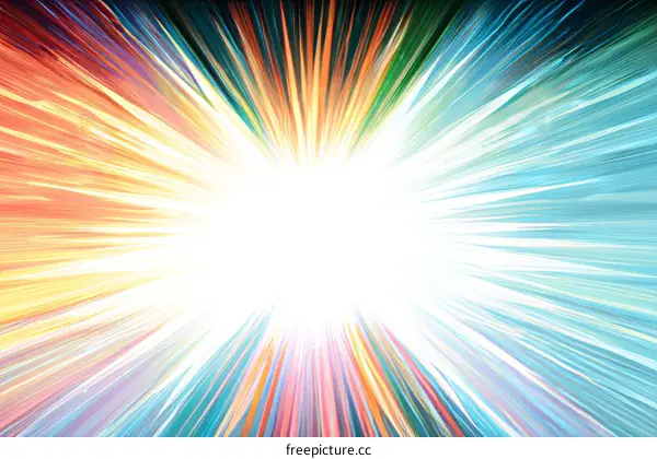 Abstract Colorful Radiating Burst Background