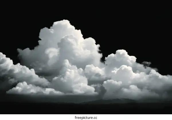 Dramatic Cloudscape Against a Black Background