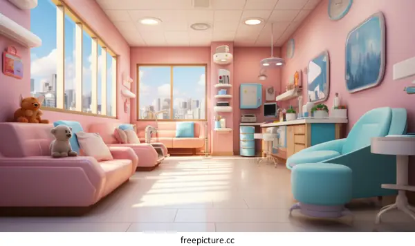 A Cozy and Colorful Pediatric Clinic Waiting Room