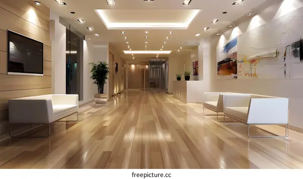 Modern Interior Design with White Couches and Abstract Artwork