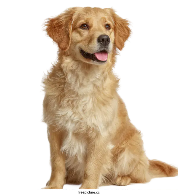 [Transparent Background PNG]Golden Retriever Studio Portrait
