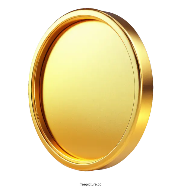 [Transparent Background PNG]Golden Round Medallion Illustration