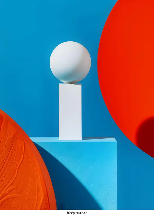 Abstract Geometric Shapes On Blue Background