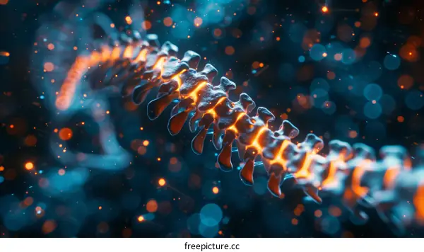 Human Spine Glowing with Inner Radiance