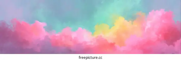 Colorful Pastel Cloud Artistic Illustration
