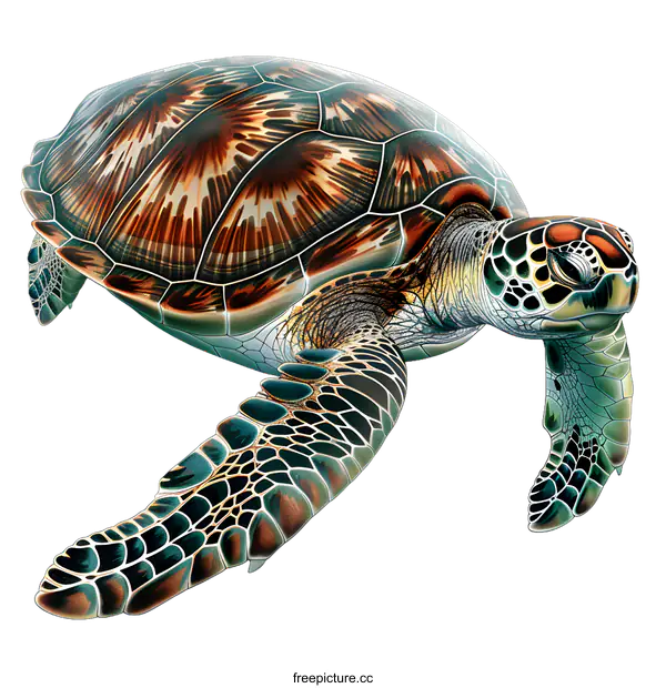 [Transparent Background PNG]Sea Turtle Illustration