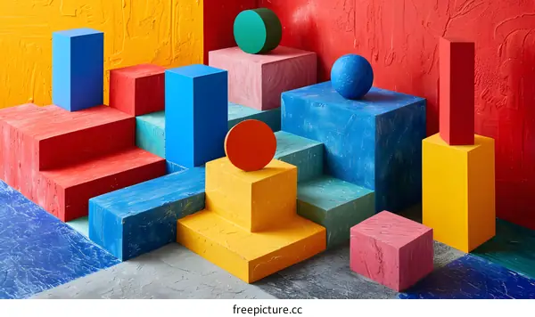 Colorful geometric shapes abstract background