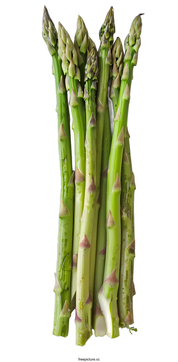 [Transparent Background PNG]Green Asparagus Spears on White Background