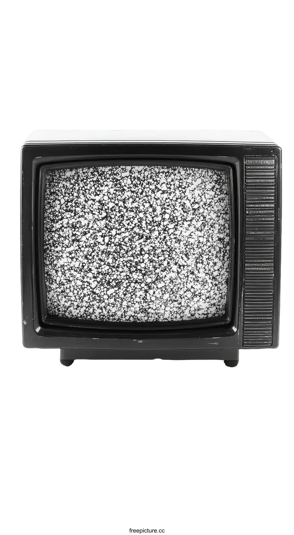 [Transparent Background PNG]Vintage Television with Static Noise