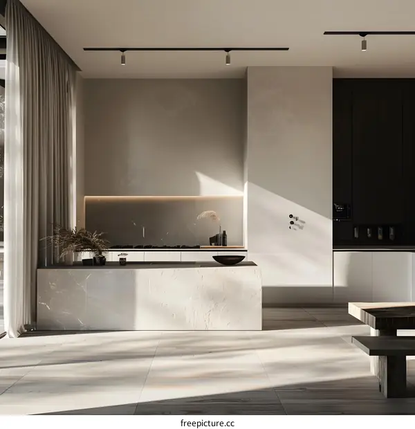 Modern Minimalist Kitchen Interior Design with Natural Light