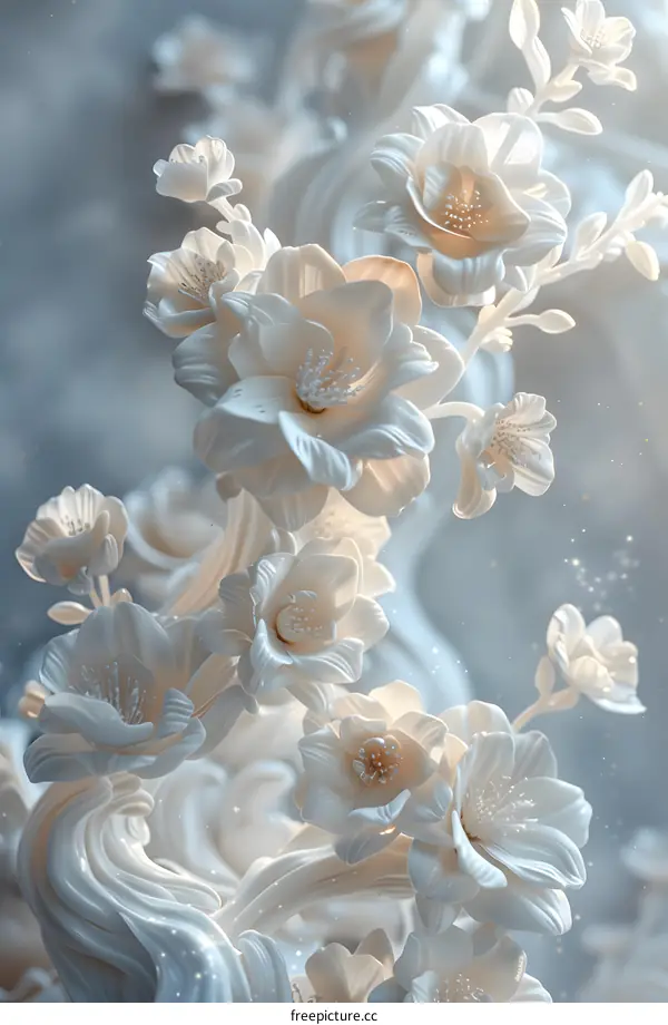 White flowers in full bloom