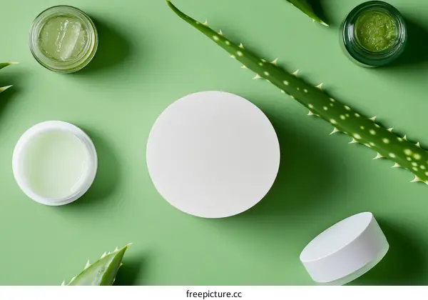 Aloe Vera Skincare Product Display