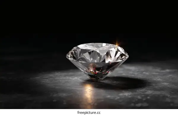 Radiant Diamond on Dark Surface