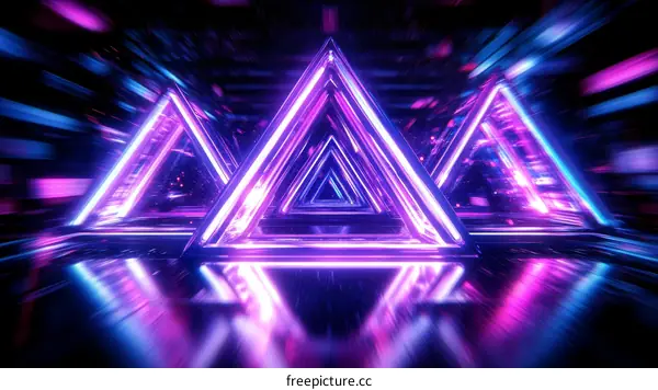 Abstract Neon Triangle Geometric Backdrop