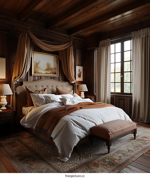 Wooden bedroom interior design