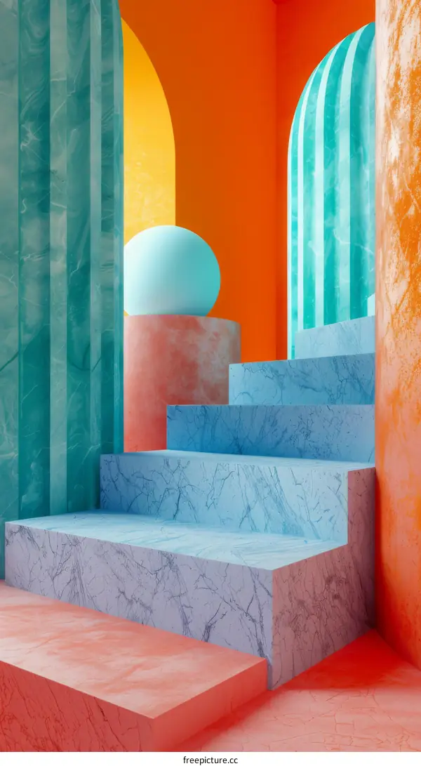 Abstract Colorful Geometric Steps