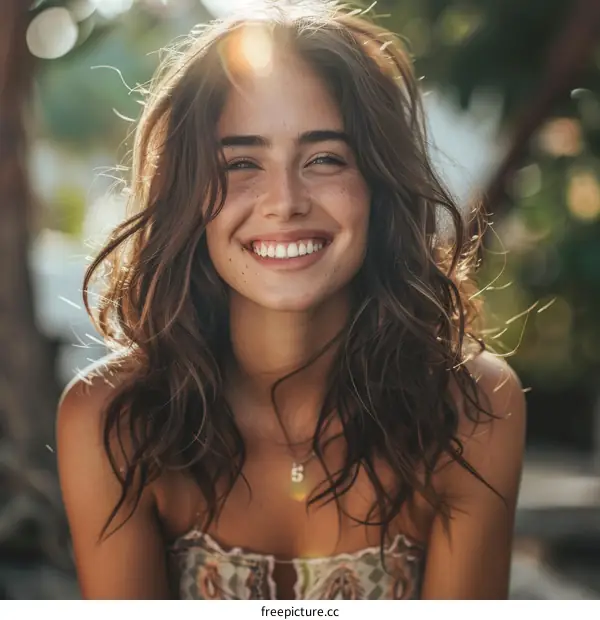 Smiling Woman Outdoors Portrait