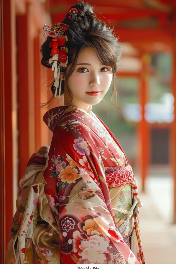 Maiko in Kyoto in a Traditional Kimono