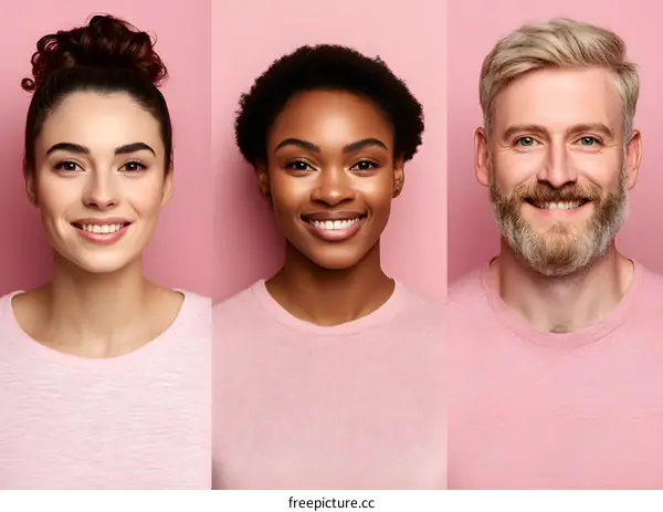 Diversity Inclusion Portrait of Three Smiling People