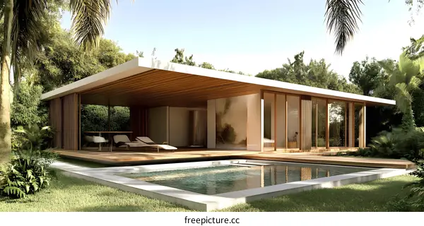 Modern Tropical House with a Swimming Pool