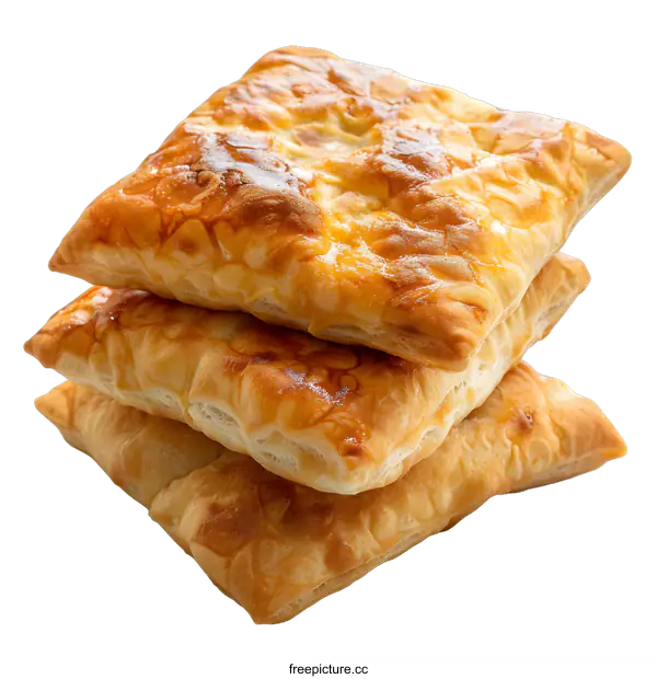 [Transparent Background PNG]Three square puff pastries
