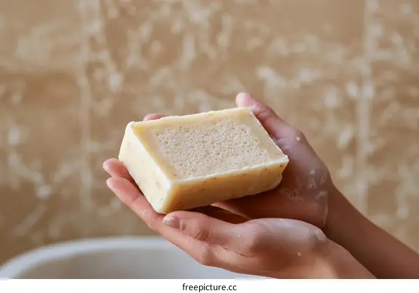 Handheld Bar Soap with Natural Texture