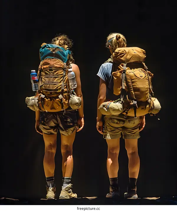 Two Hikers Gazing into the Distance