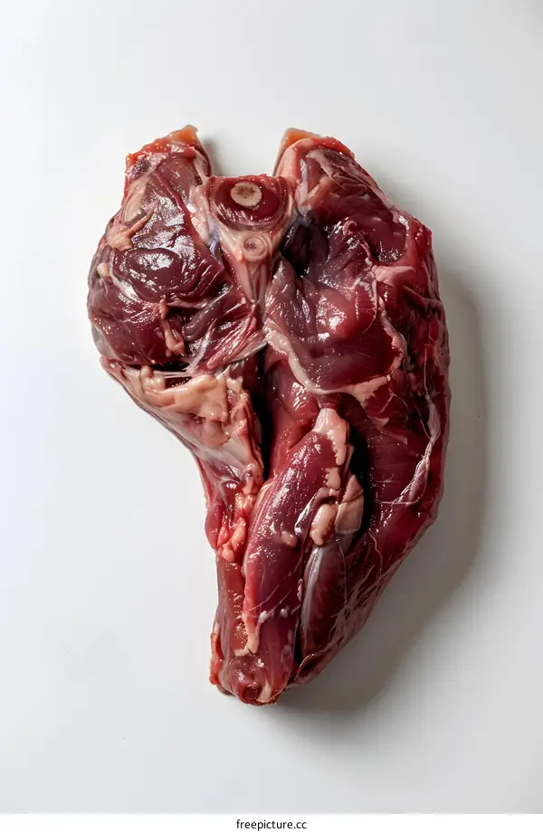 Raw meat on a white background