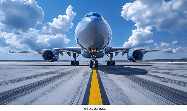 Large Passenger Airplane on Runway