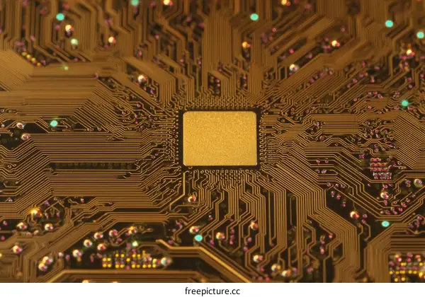 Closeup View of a Circuit Board