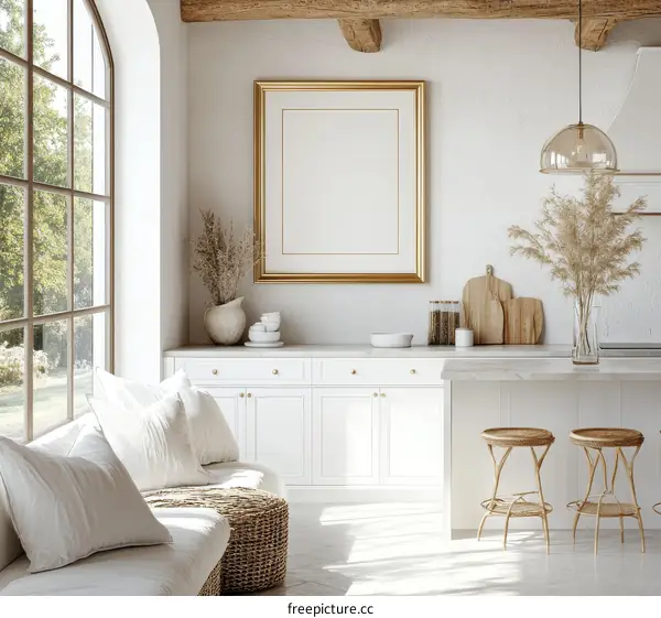 Modern Farmhouse Kitchen Interior Design Mockup