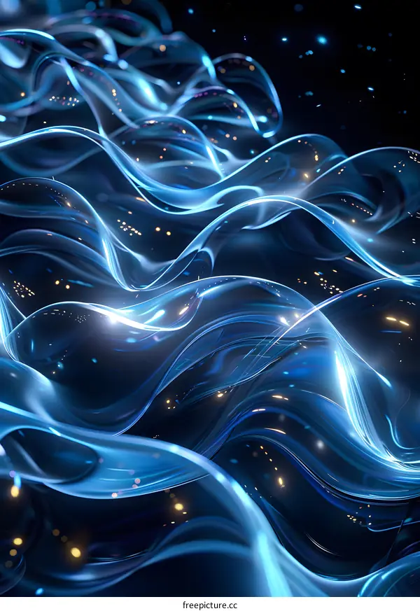 Blue abstract waves background