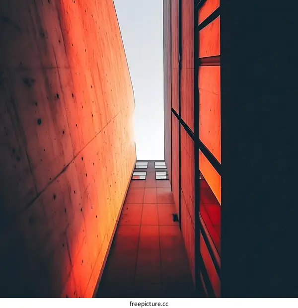 Red Brick Walls and Sky in the City
