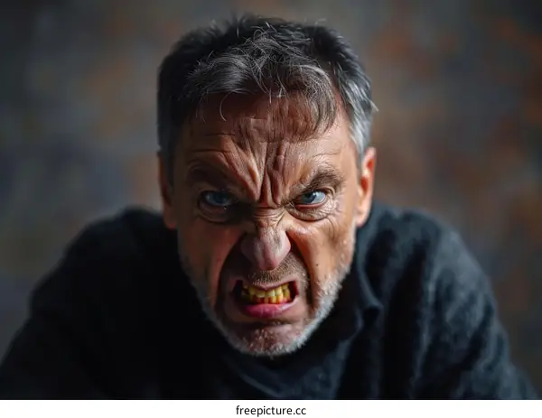 Angry Man Close-up Portrait