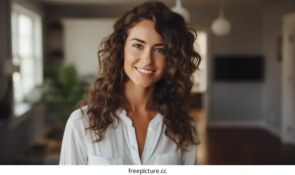 portrait of a beautiful young woman smiling