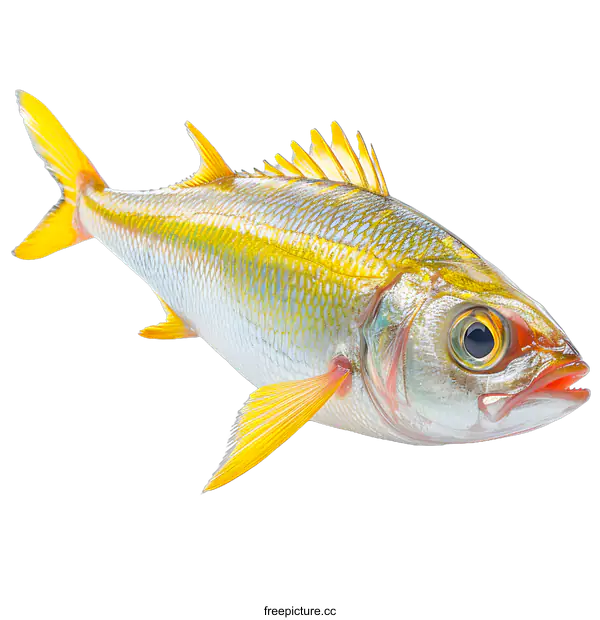 [Transparent Background PNG]Fresh yellow fish on white background