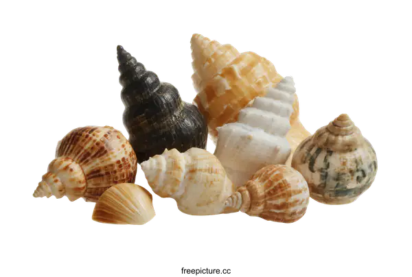 [Transparent Background PNG]Assorted Seashells Collection