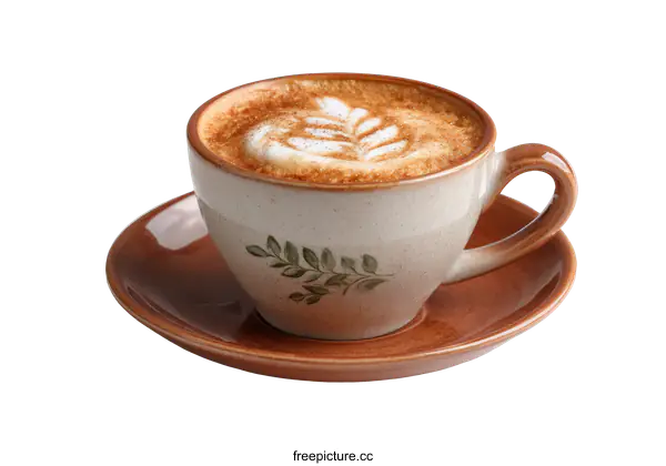 [Transparent Background PNG]Aromatic Latte Art Coffee Cup