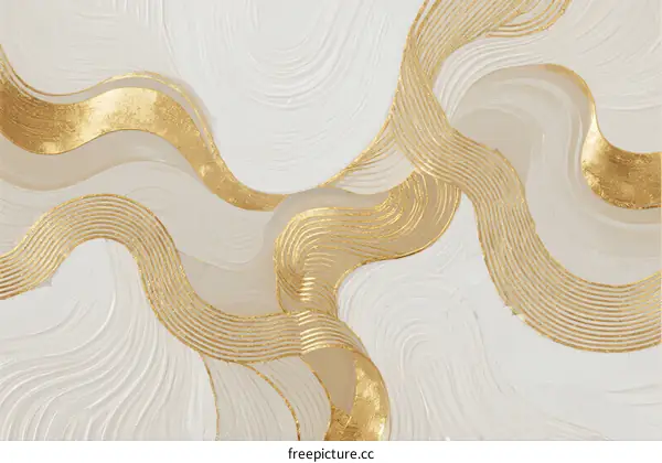 Elegant Gold Curved Lines Abstract Art Background Design