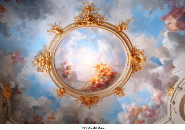 Exquisite Baroque Ceiling Painting
