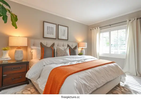 Master Bedroom with Large Bed, Nightstands, and Window