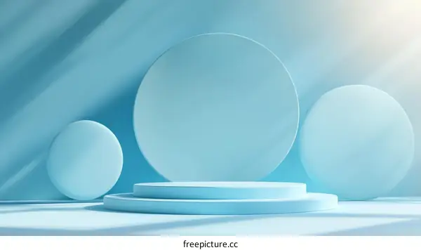 Abstract Light Blue Geometric Scene