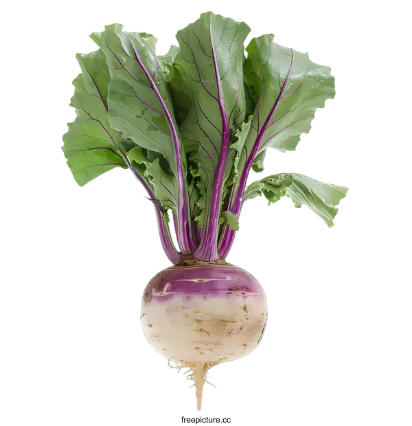 [Transparent Background PNG]Fresh Purple Top Turnip Isolated on White Background