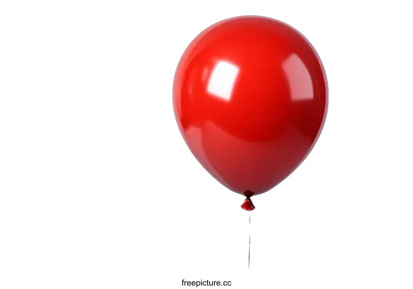 [Transparent Background PNG]Single Red Balloon against White Background