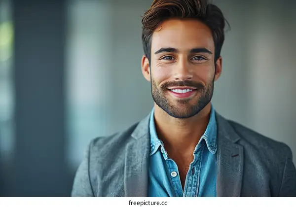Portrait of a handsome young businessman smiling