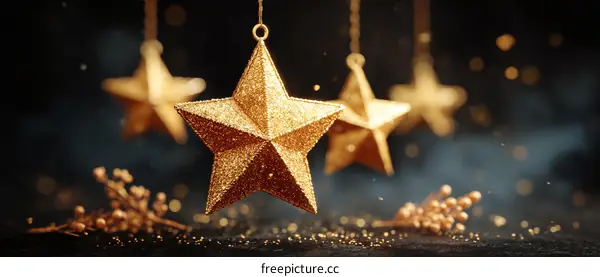 Golden Star Christmas Decorations