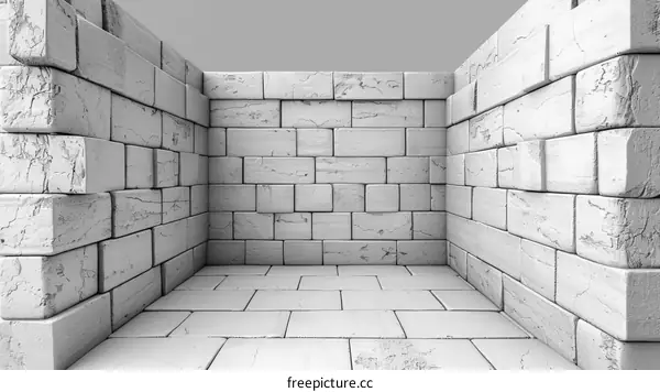 Whitewashed brick room