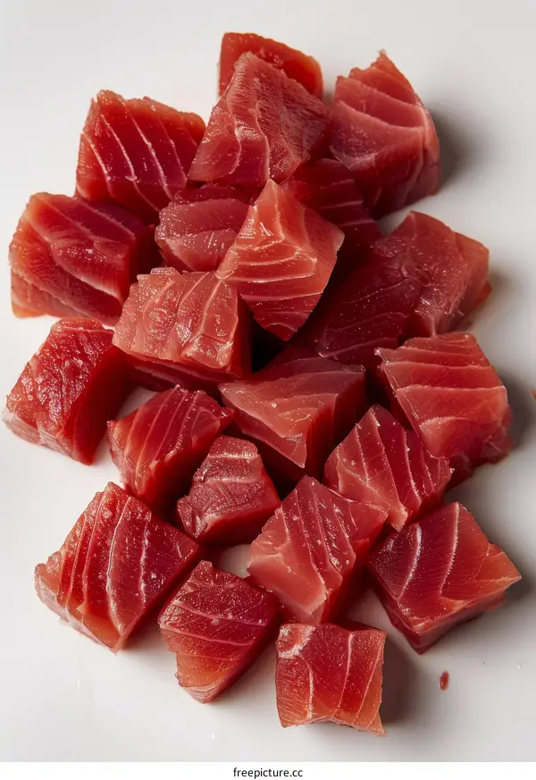 diced raw tuna