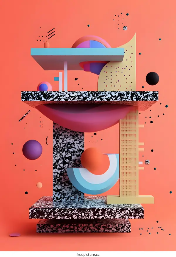 Abstract 3D Geometric Shapes Design